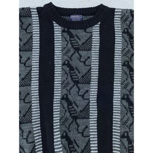 Vintage Barnaby Sweater Mens BOXY Medium Geometric Abstract Knit Pullover 90s